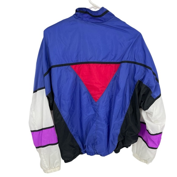 Vintage NIKE Colorblock Spellout Track Jacket Windbreaker Full Zip Retro Sz LG - Picture 3 of 14